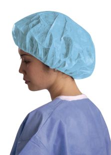 BOUFFANT CAP 53CM NON WOVEN BLUE